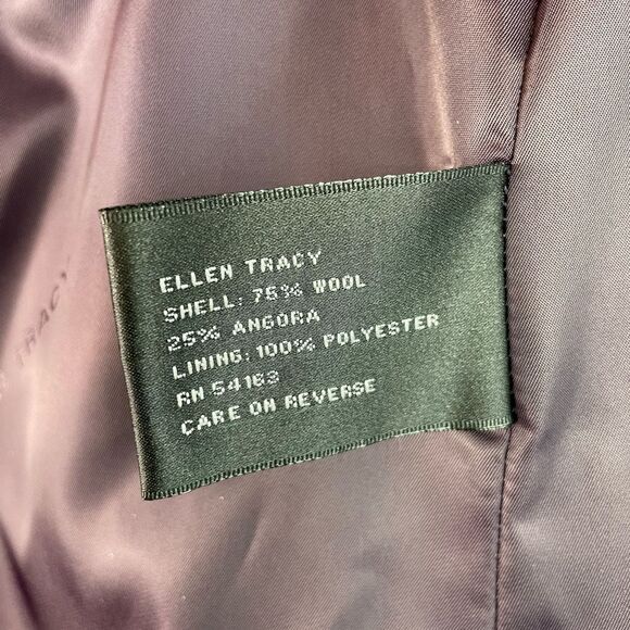 Ellen Tracy Women's Wool Angora Purple Coat Size 6 EUC - Picture 9 of 9
